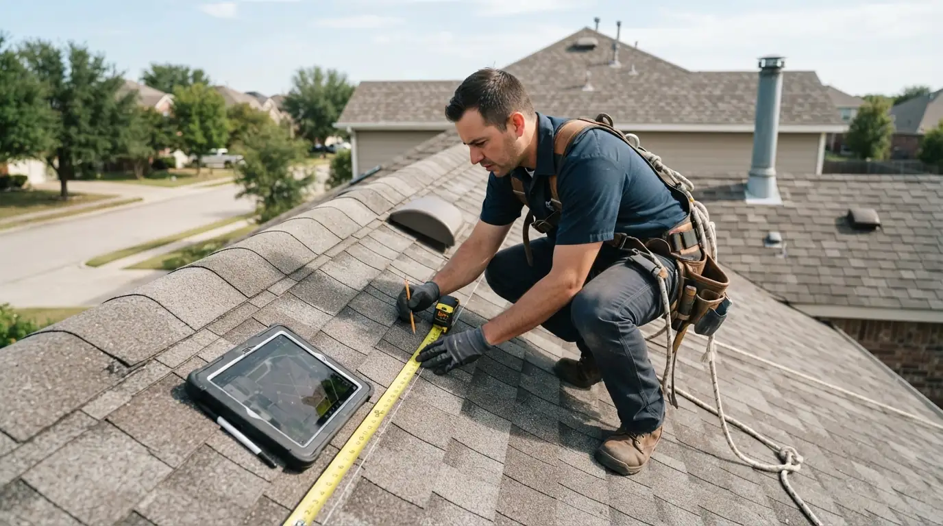 Measuring a San Jose roof for a replacement estimate