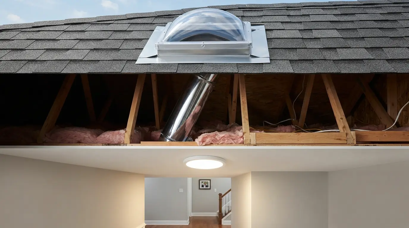 Sun tunnel installed on a San Jose roof