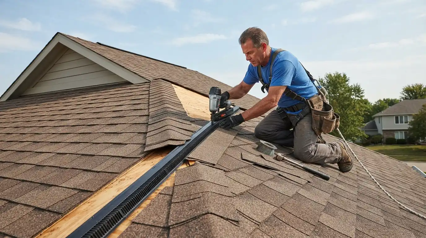 Ridge vent going on a San Jose roof