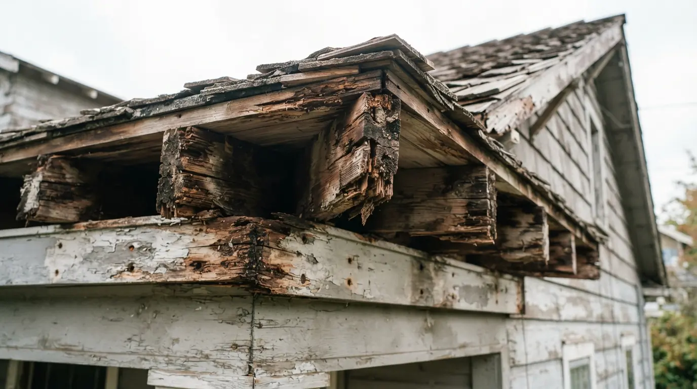 Rotted rafter tails at a San Jose eave