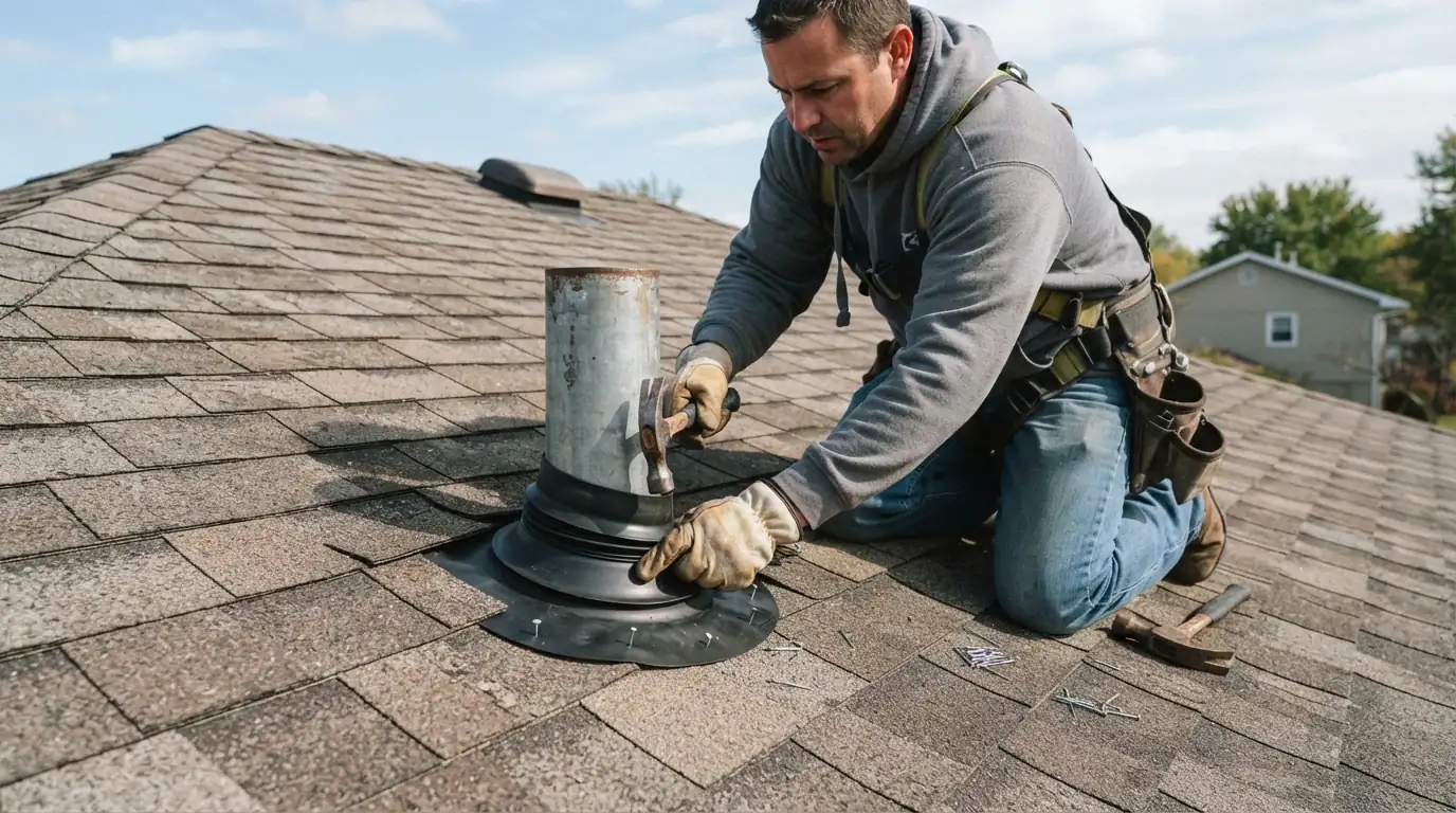 New vent flashing on a San Jose roof