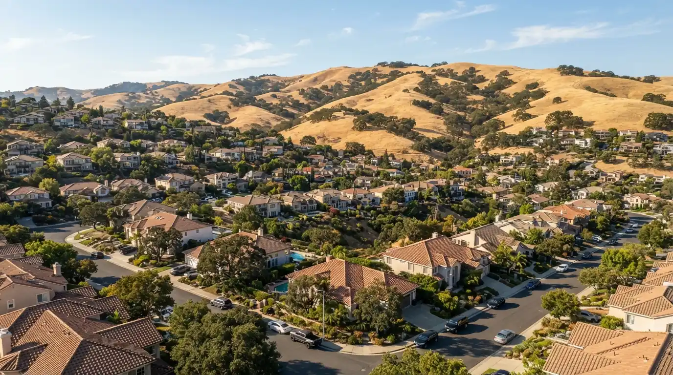 Hillside homes near the edge of south San Jose