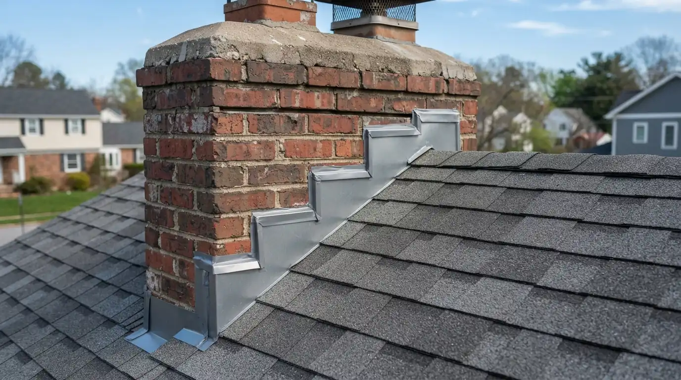 New chimney flashing on a San Jose roof