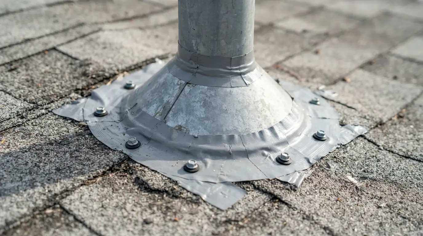 Resealed seam and vent on a mobile home roof