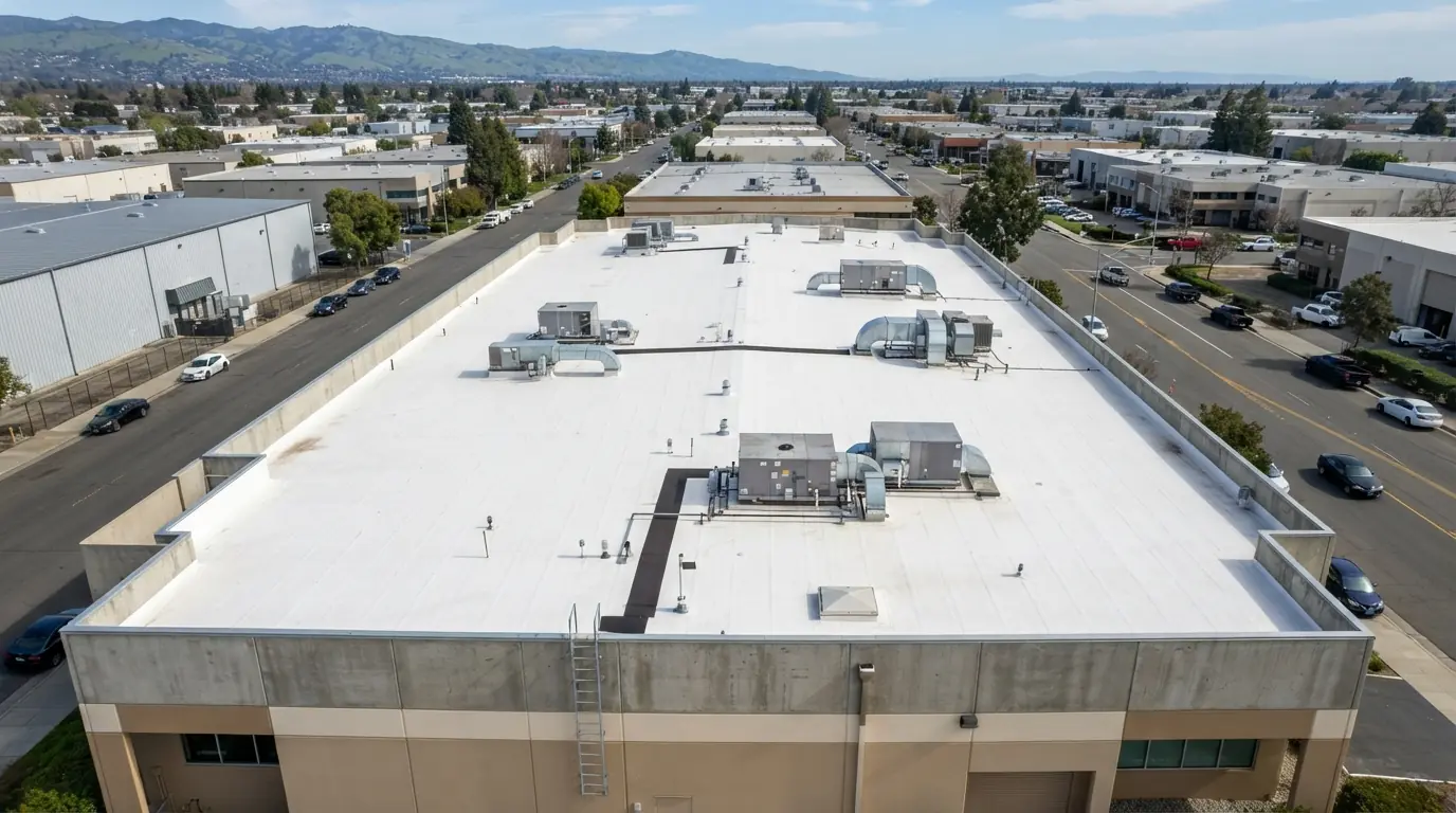 Commercial Roofing work on a San Jose roof