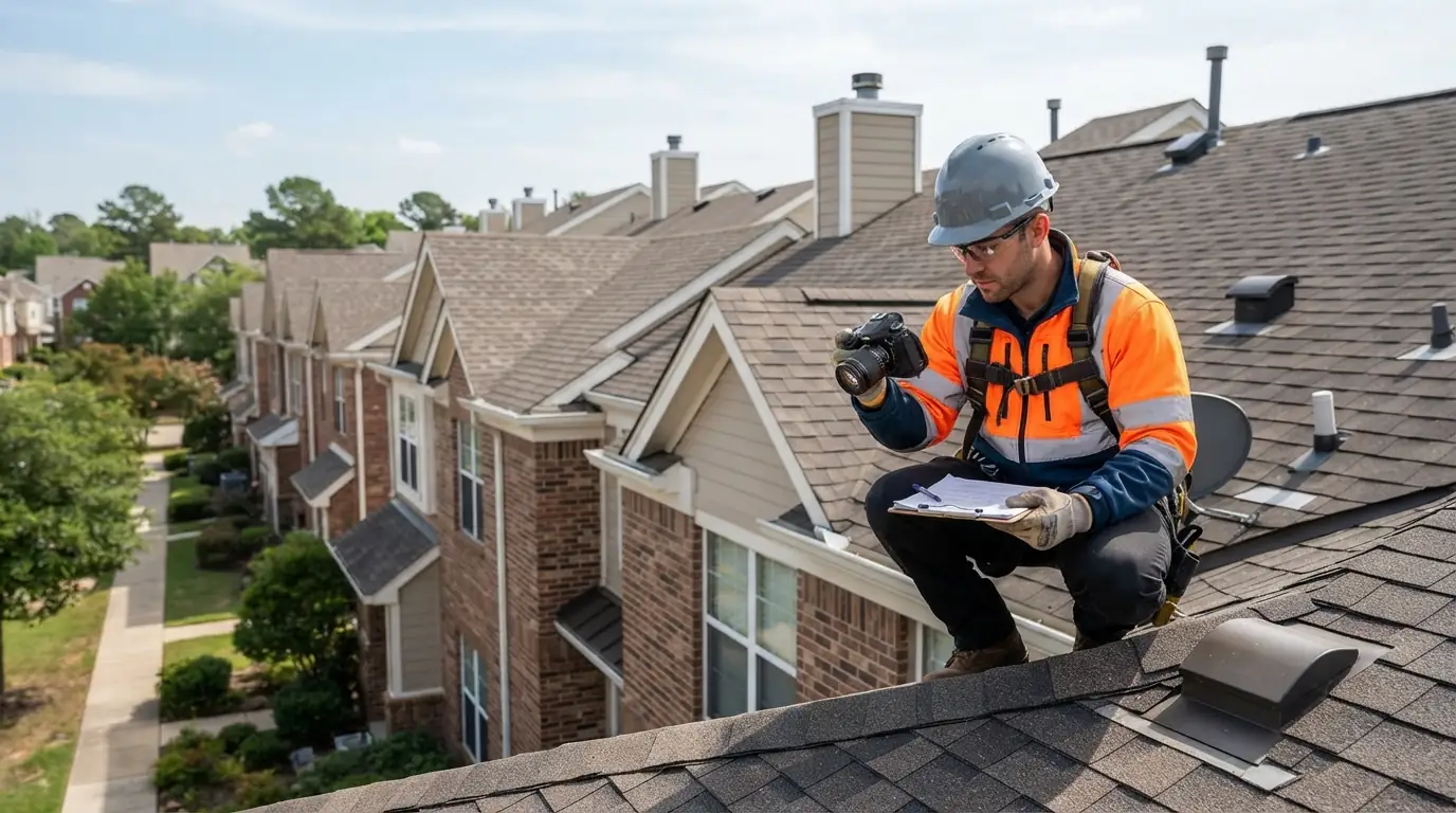 Condition survey on a townhome roof
