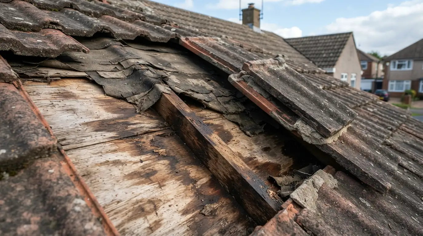 Failed underlayment under a San Jose tile roof