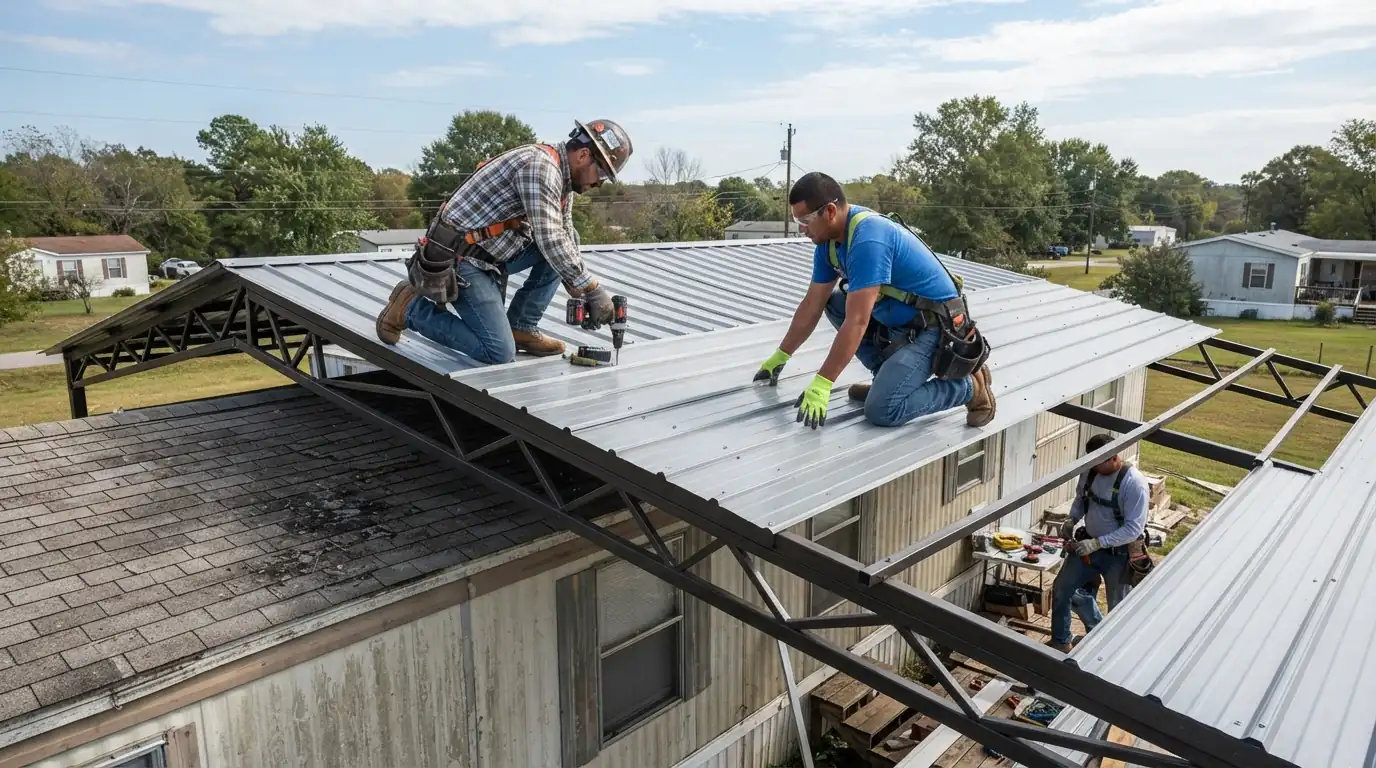 Installing a roof-over on a mobile home