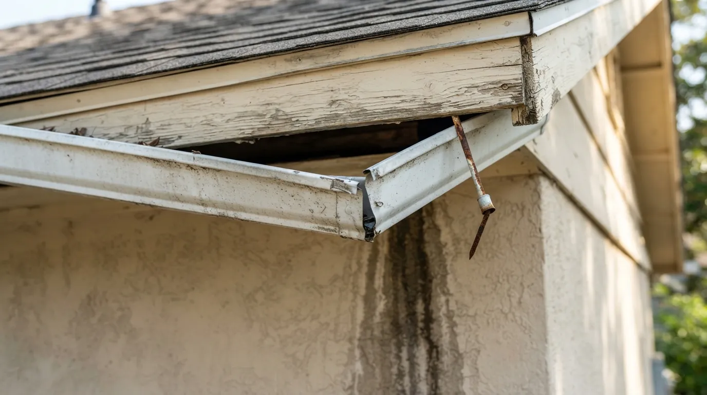 Sagging gutter on a San Jose home