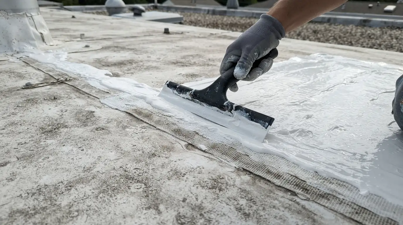 Silicone coating over a TPO roof