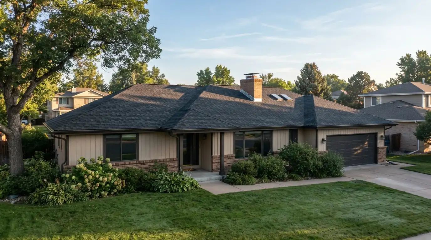 Architectural shingle roof on a San Jose ranch house