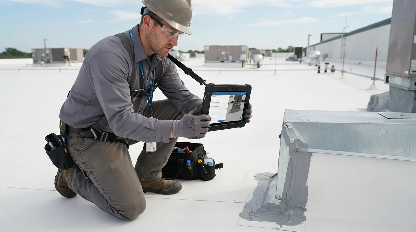 Commercial roof inspection with photo report in San Jose