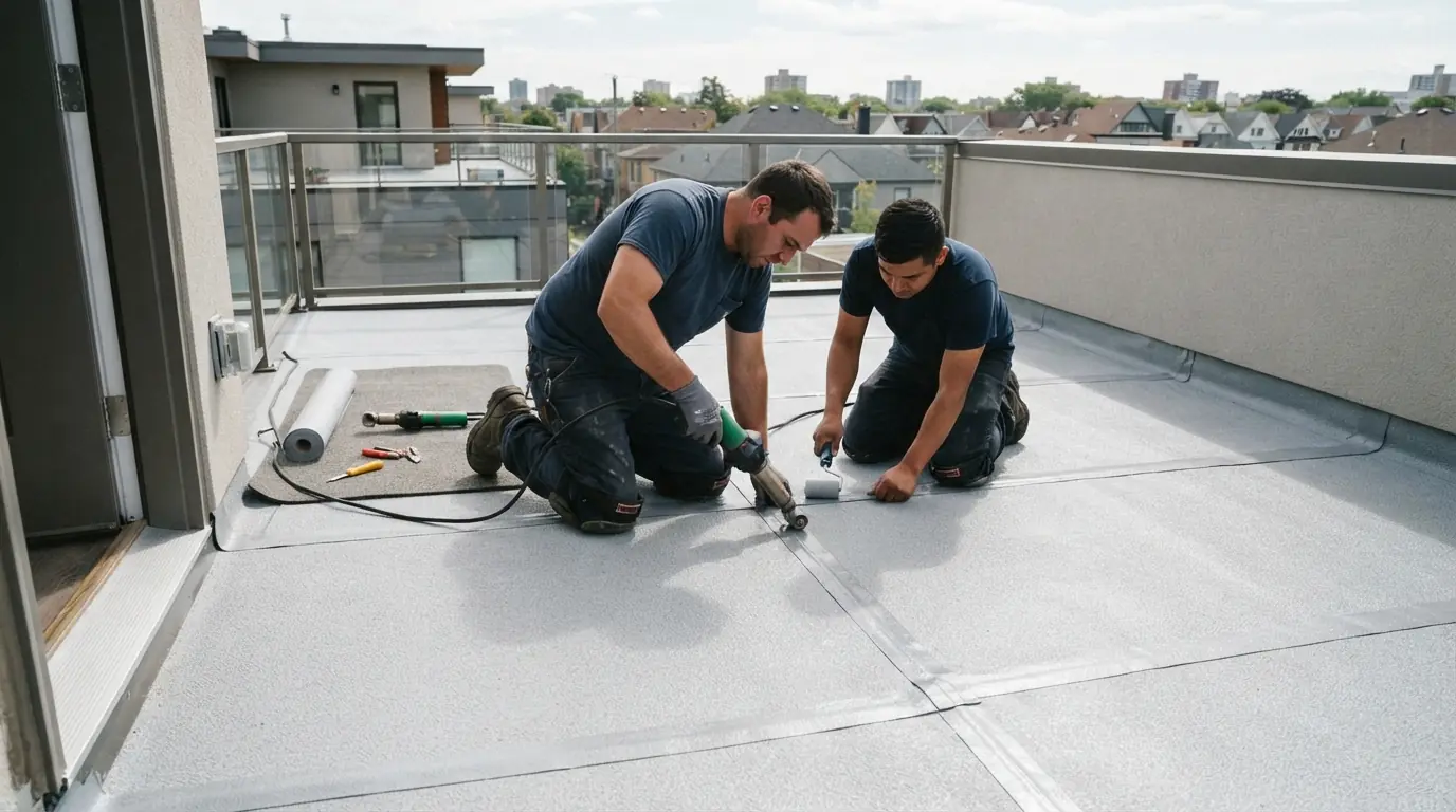 Walkable membrane on a San Jose roof deck