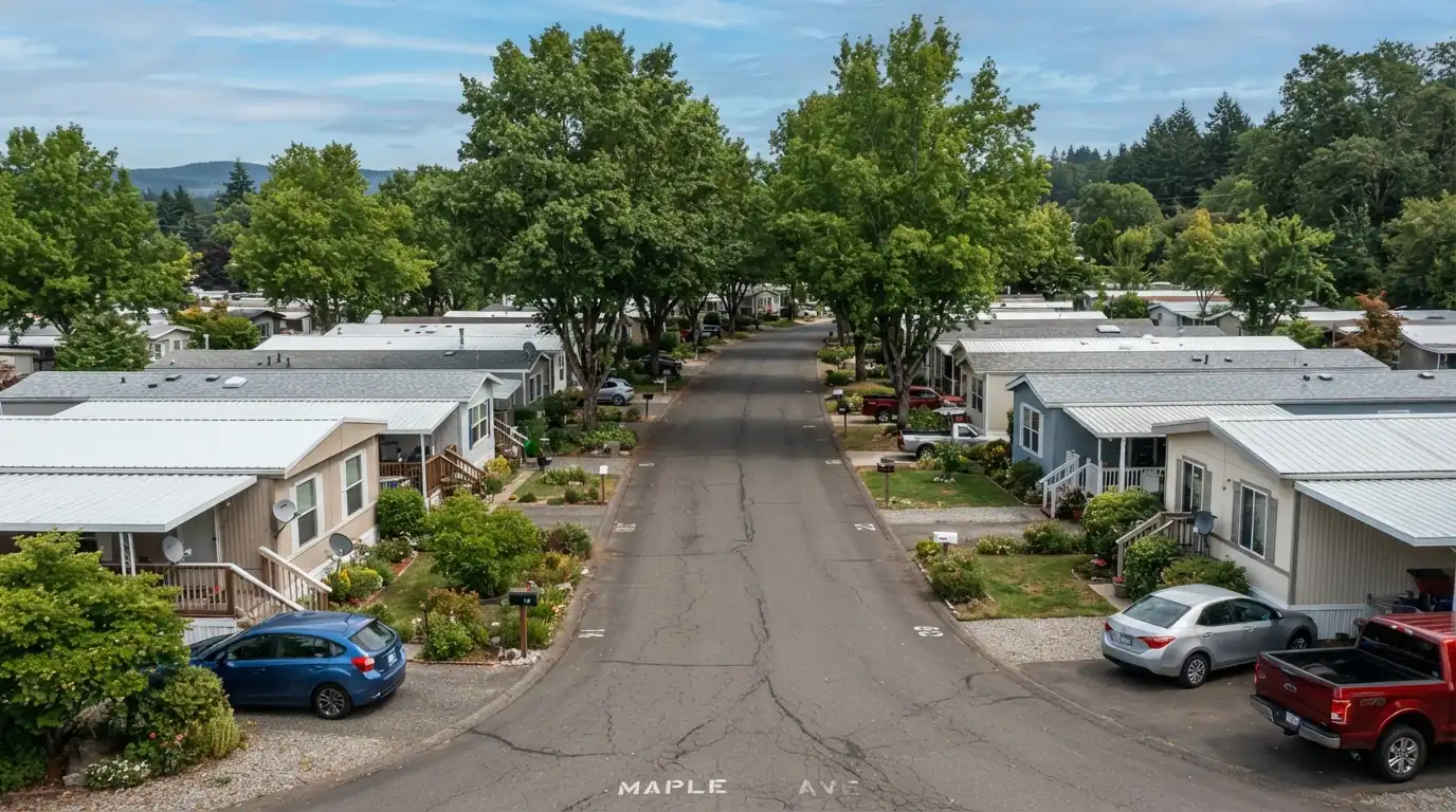 Manufactured homes in a San Jose mobile home park