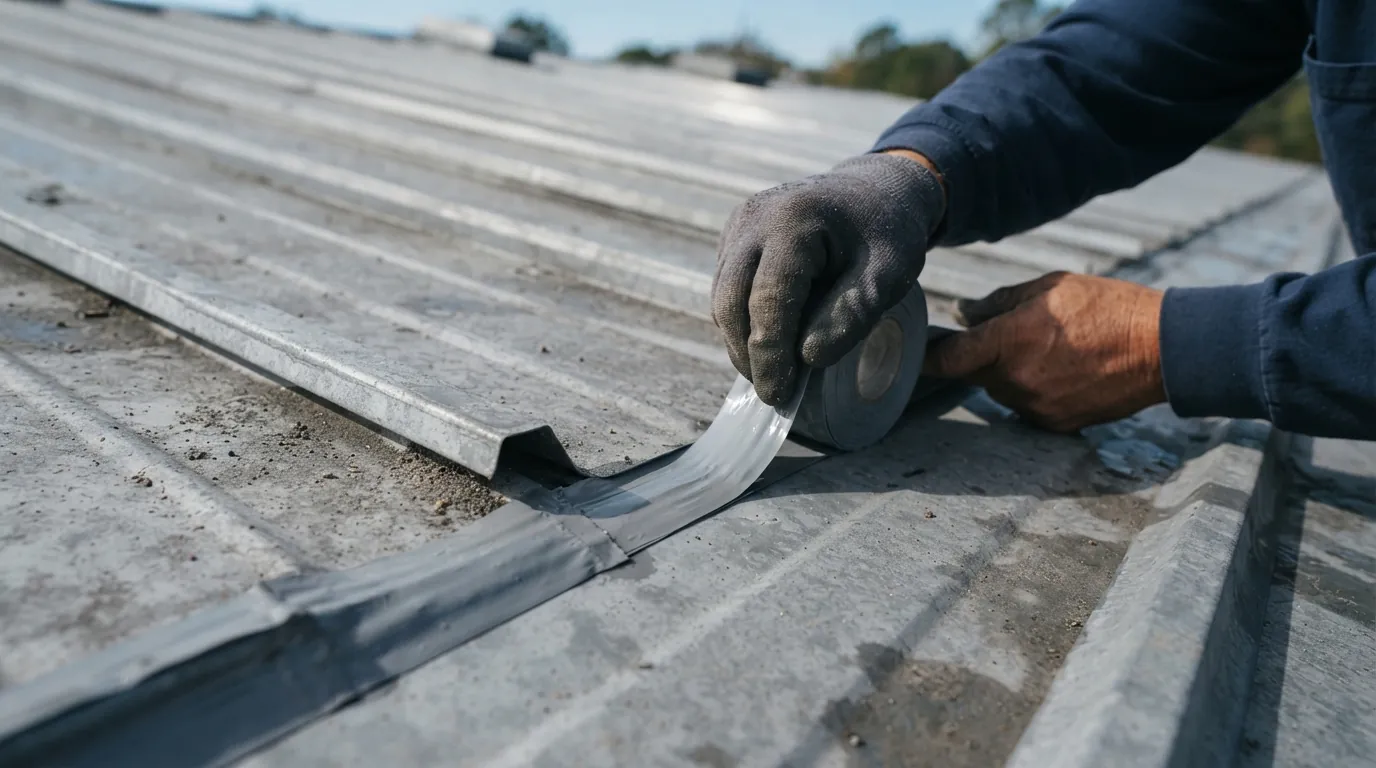 Resealing a metal roof lap