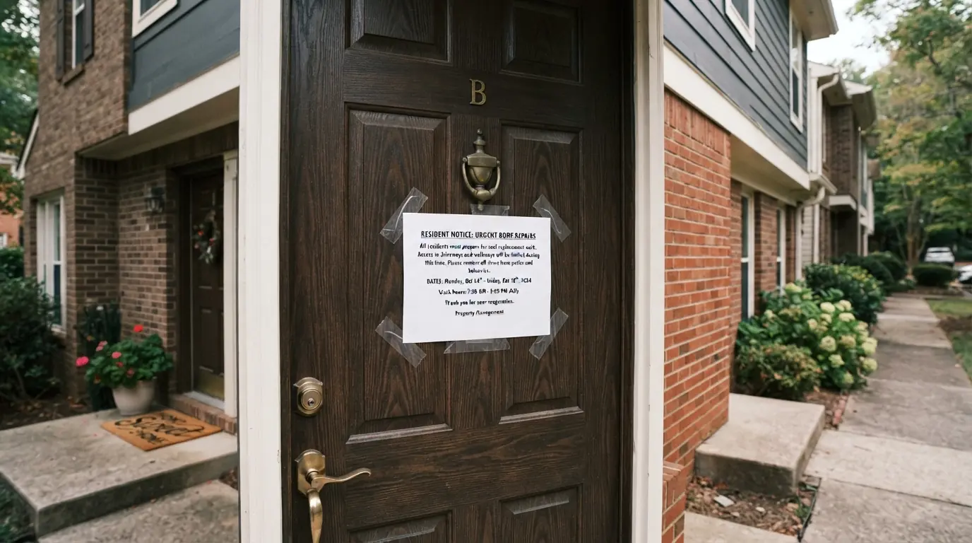 Resident notice for HOA roof work