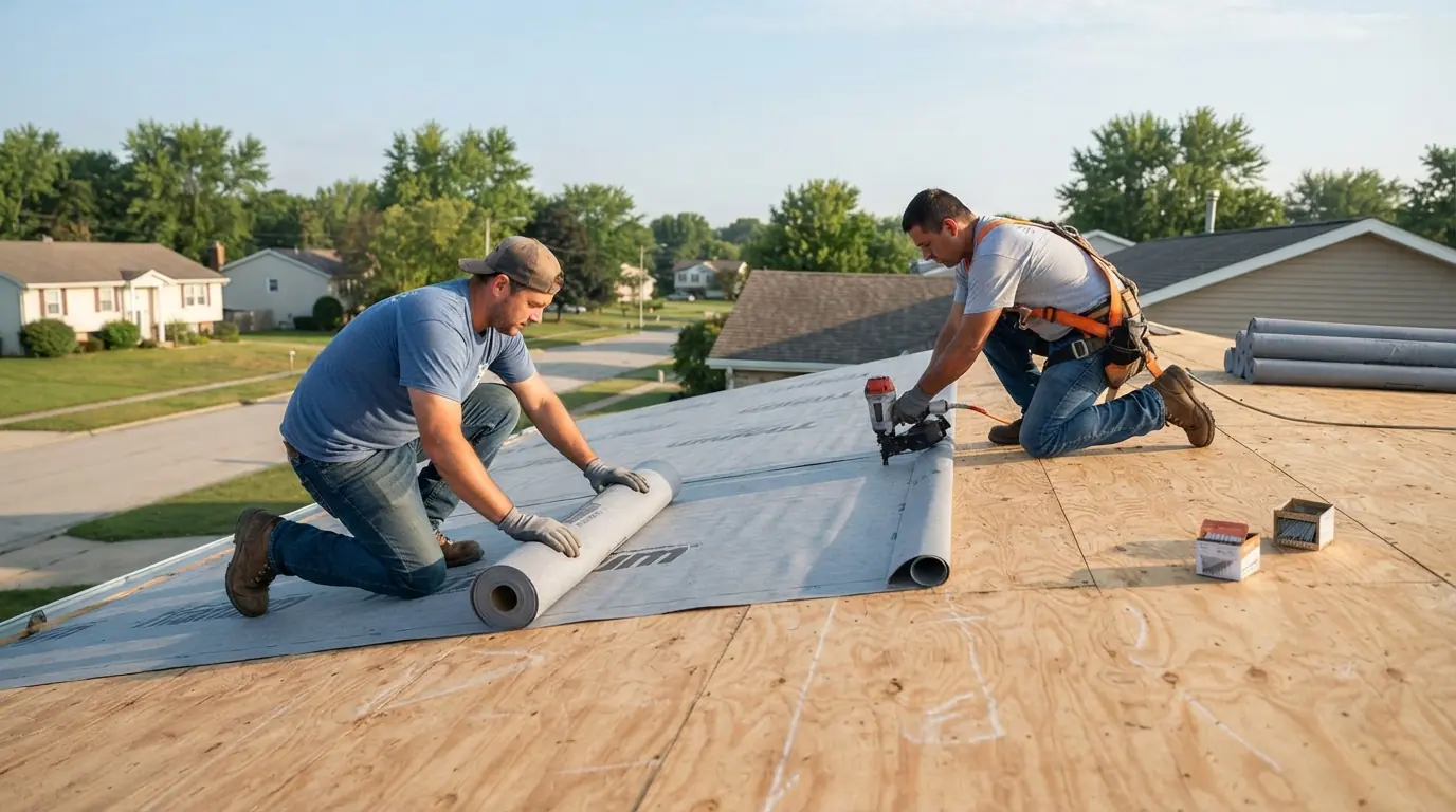 Underlayment going down on a re-roof